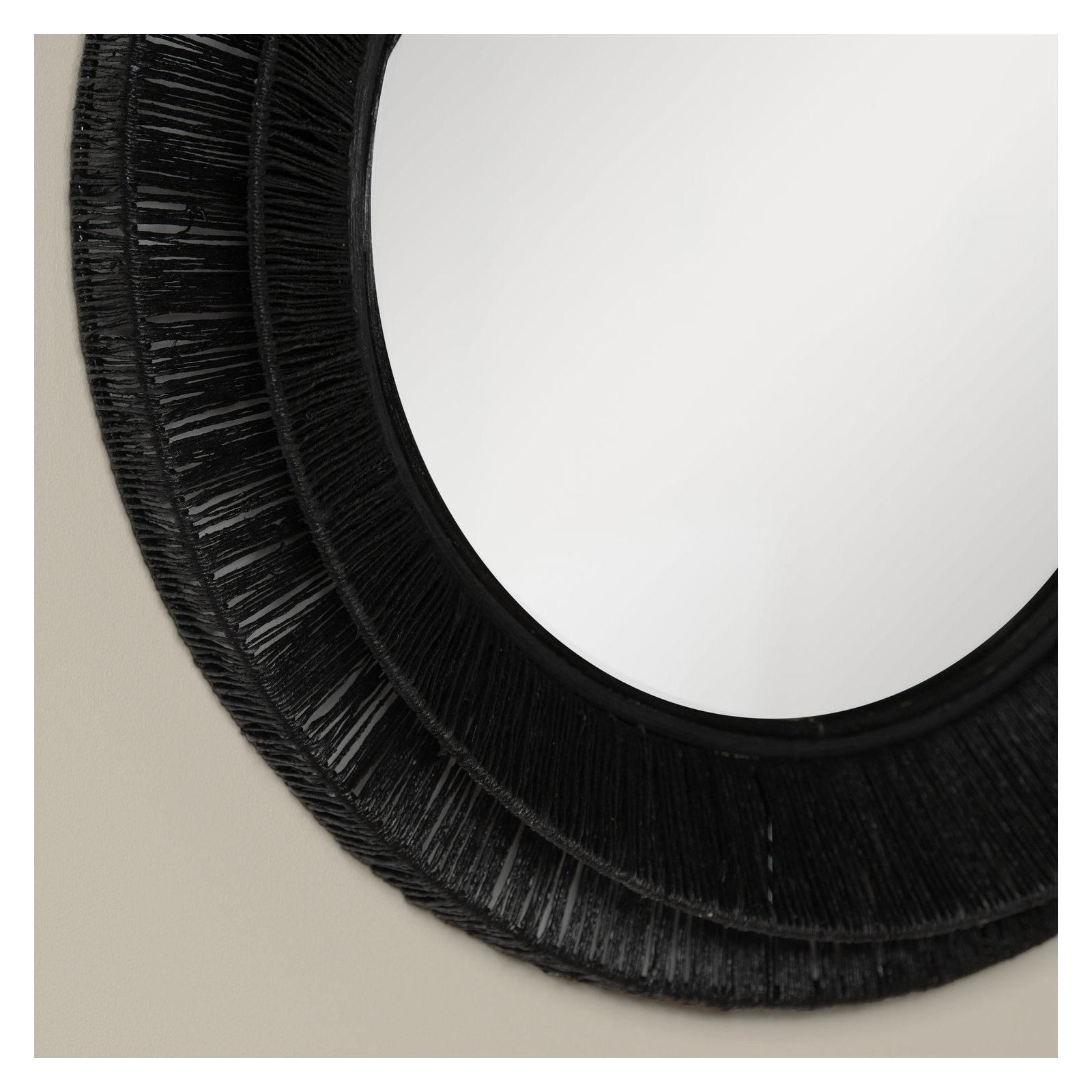 Jute Round Wall Mirror, 26" x 26"