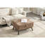 Table basse carrée en bois massif avec coussin de siège rembourré et rangement pour banc d'entrée de style Mid-Century