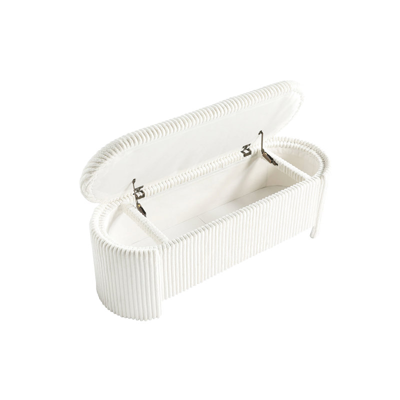 Banc de style contemporain avec compartiment de rangement intégré et salon blanc