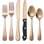 Ensemble de couverts 24 pièces en acier inoxydable or rose - Ustensile de coutellerie élégant pour 4 personnes, salle à manger élégante pour les mariages, fêtes et banquets