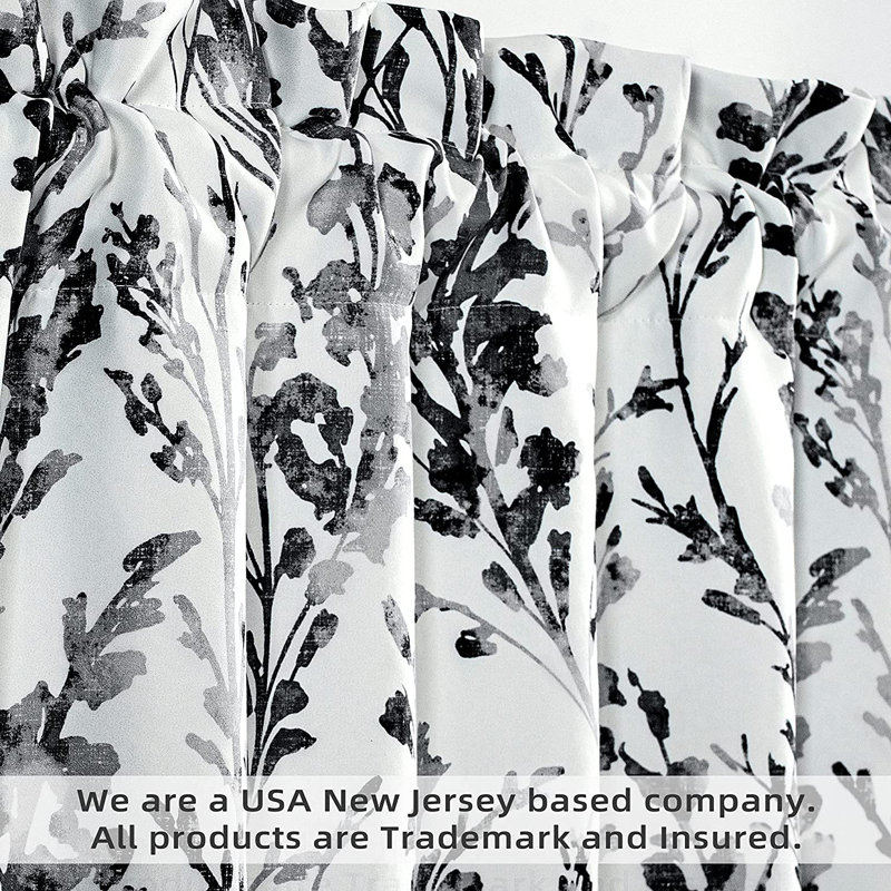 Cantonnière Heather Blackout, Noir anthracite / blanc