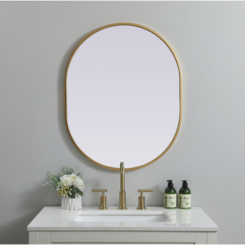 Miroir mural Sabine, Laiton, 30 po x 24 po