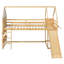 Lit mezzanine double avec glissade et rangement, couleur naturelle-362783936