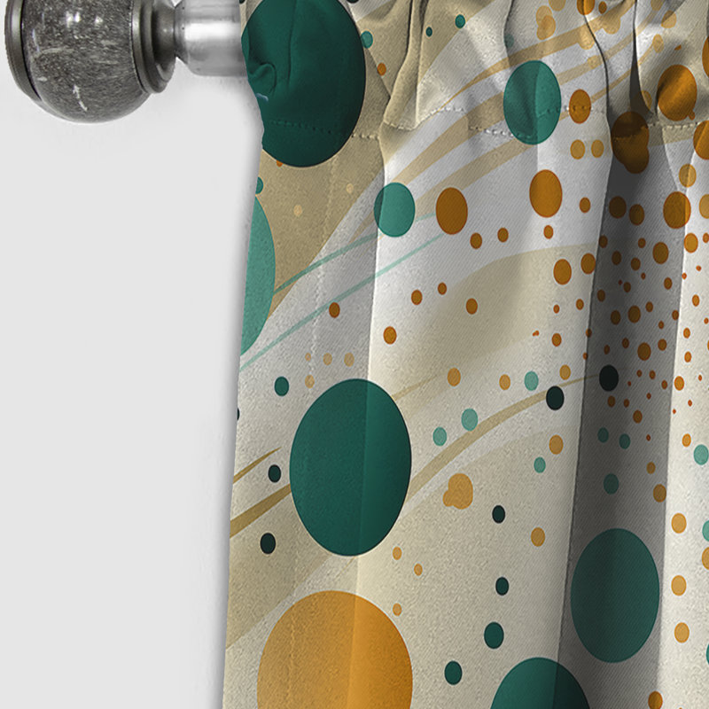 Multicolore motif Mid-Century sur beige I - Rideau occultant géométrique Mid-Century - 1 panneaux, L 52 po x L 95 po