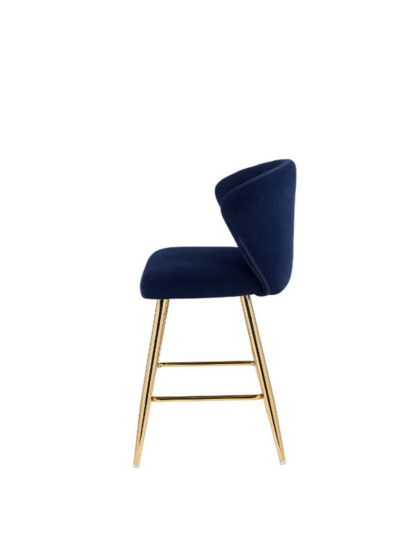 Chaise rembourrée bleu et or Rizgek