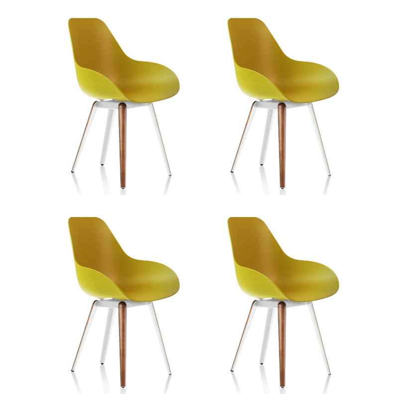 Chaise Slice - ensemble de 4 -, Moutarde