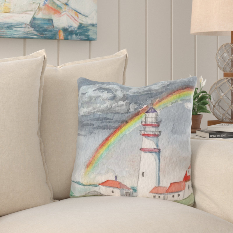 Coussin décoratif aquarelle Perreira, Microsuède, Intérieur