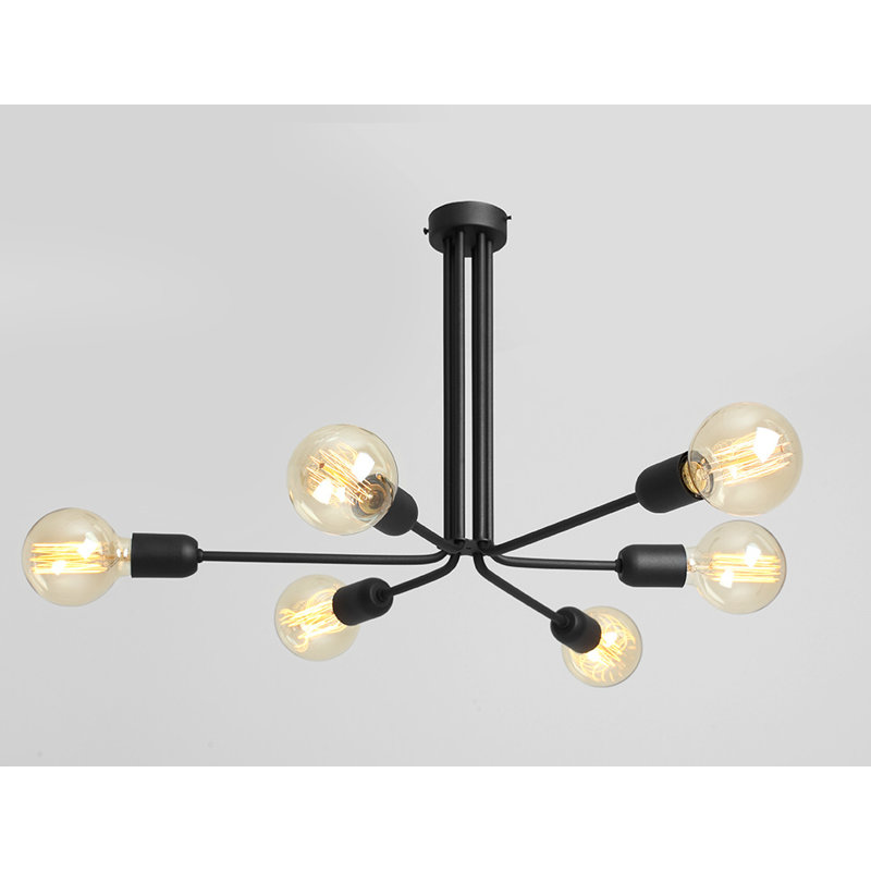 Elidge 6 - Light Sputnik Chandelier, Black