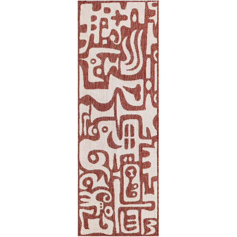 Tapis rouge rouille Aucun, Tapis de couloir 2 pi x 6 pi 1 po