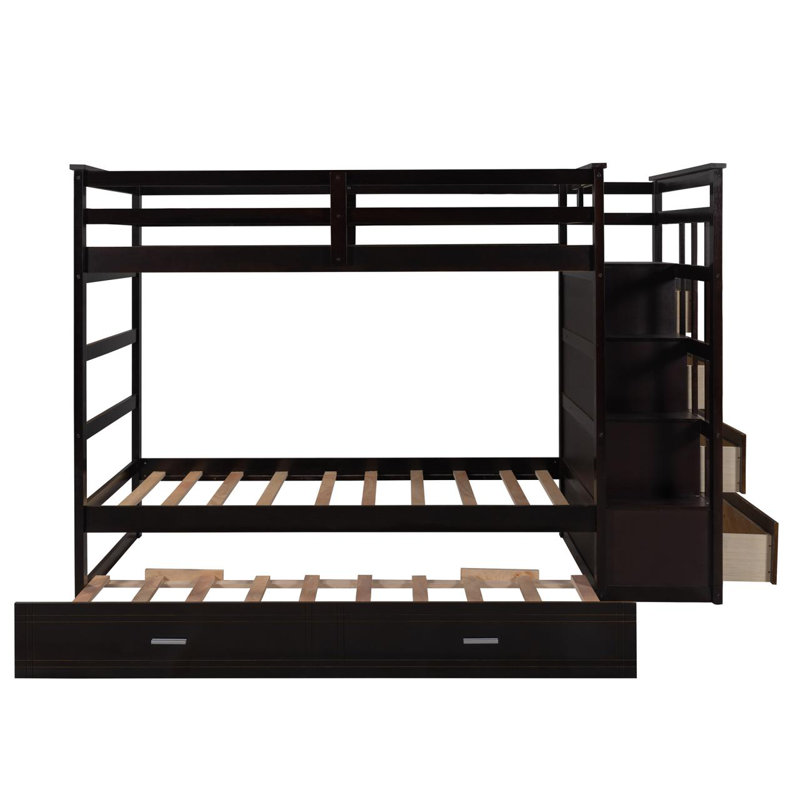 Lit superposé simple en bois massif Marchan, Espresso