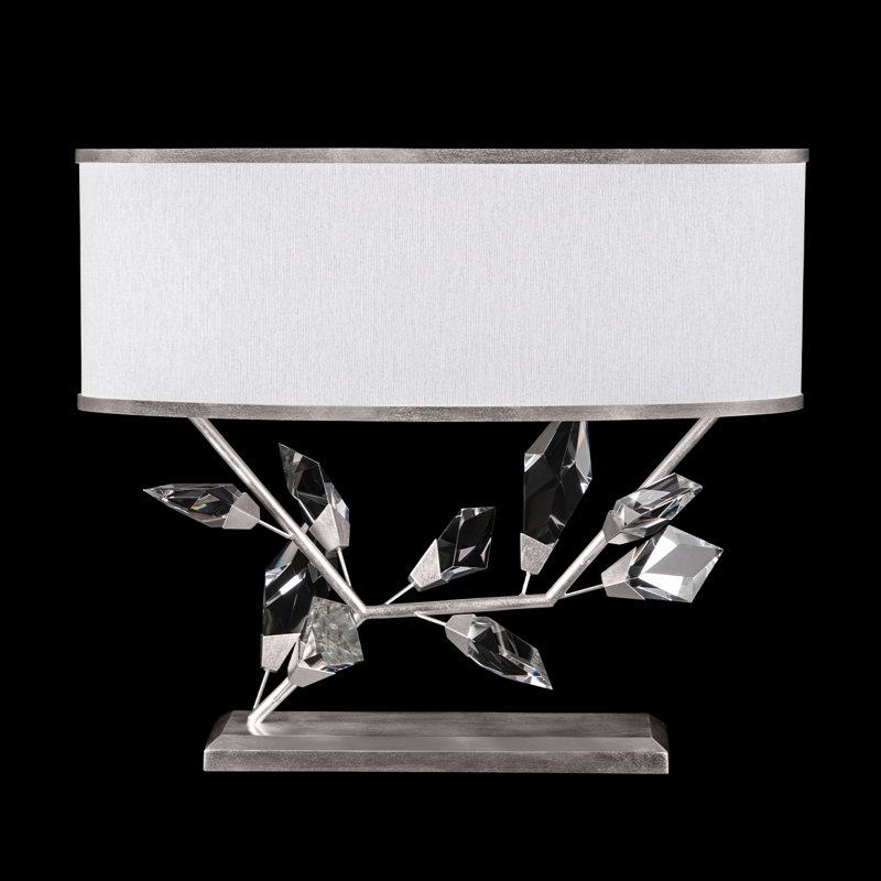 Foret Metal Table Lamp, Silver, White
