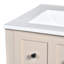 Meuble-lavabo moderne en bois de 24 po avec lavabo en céramique et 2 tiroirs, idéal pour les petits espaces et l'entretien facile