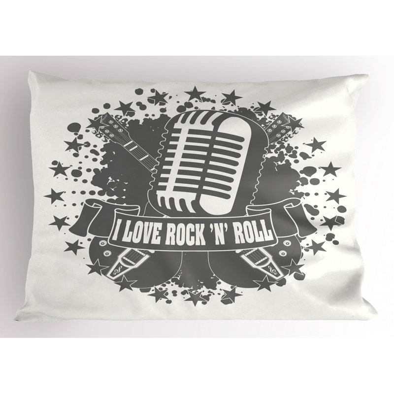 Gray/White Polyester Microfiber Piece Sham, Twin