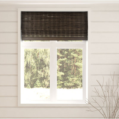 ARLO BLINDS Dali Walnut Sheer Bamboo Roman Shades