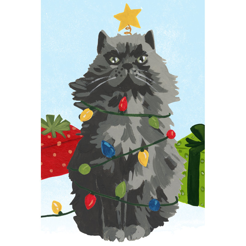 Meowy Hissmas Collection B by June Erica Vess - Painting Print, Wrapped Canvas, 122cm H x 81cm W x 3.18cm D