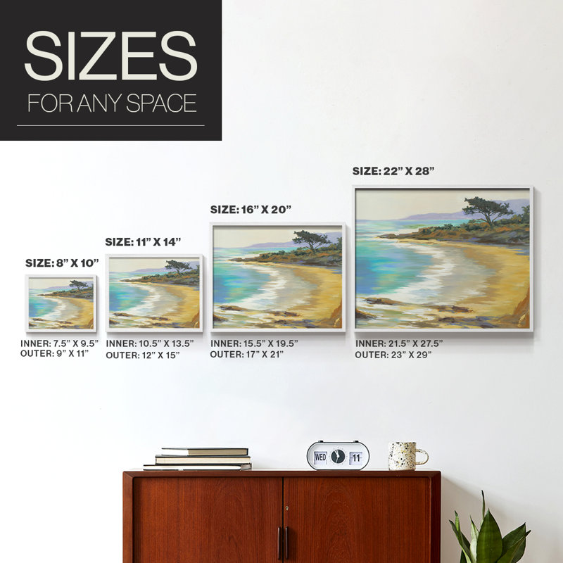 Rocky Point -Framed Print - Restickable, 11" H x 14" W, White