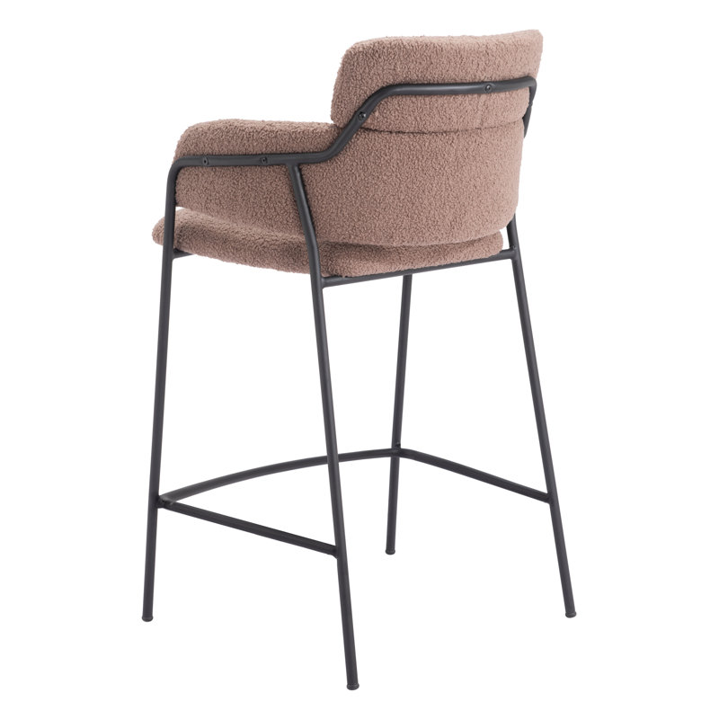 Tabouret de bar et de comptoir Kidman, Tabouret de comptoir (siège d'une hauteur de 26 p, Brun
