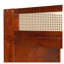 Lit superposé simple au dessus d'un lit double avec tablette de rangement et éclairage DEL, structure en bois massif espresso