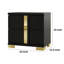 Table de chevet Yoki, 2 tiroirs, moderne glam noir et or, 23 pouces-117664922
