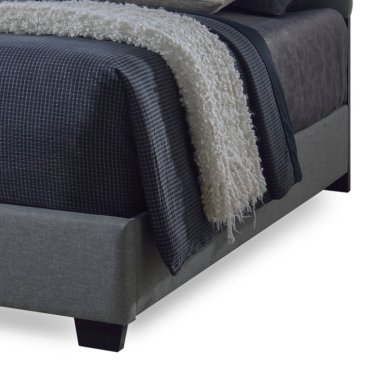 Lit tapissier standard Ganeshi, Gris, Grand