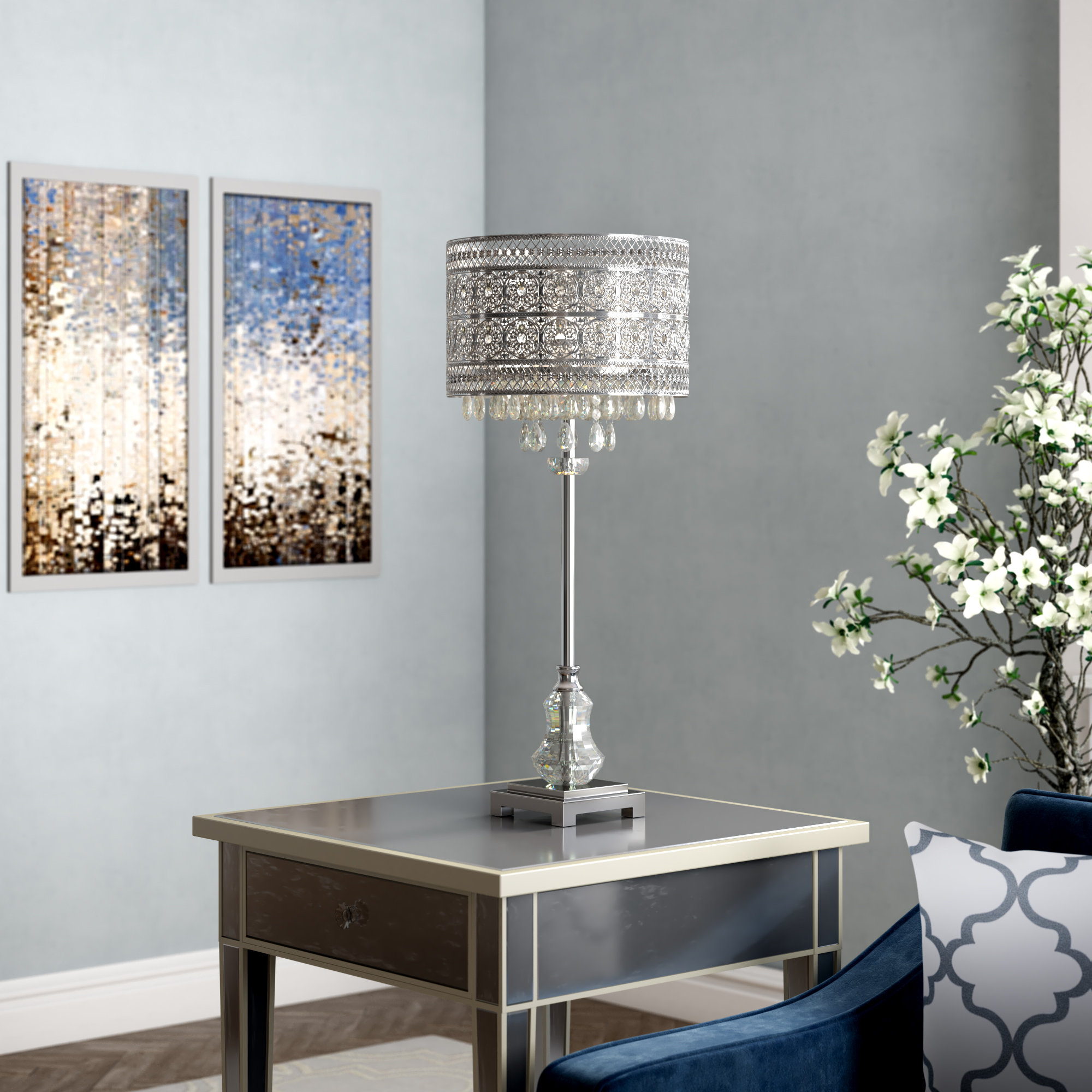 Willa Arlo™ Interiors Bevill 28.75" Silver Buffet Lamp & Reviews ...