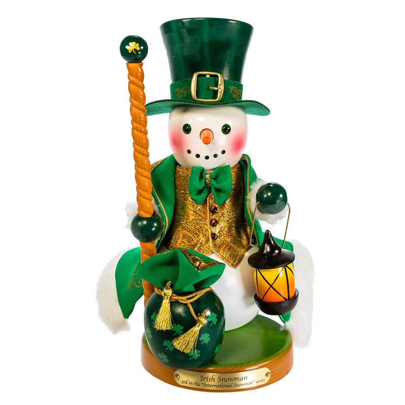 Kurt Adler Steinbach Irish Snowman Nutcracker, 12.5in
