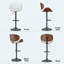 Ensemble de 2 tabourets de bar pivotants réglables de 23,5 à 32,5 po, structure en bois cintré avec similicuir et repose-pieds-1800727471