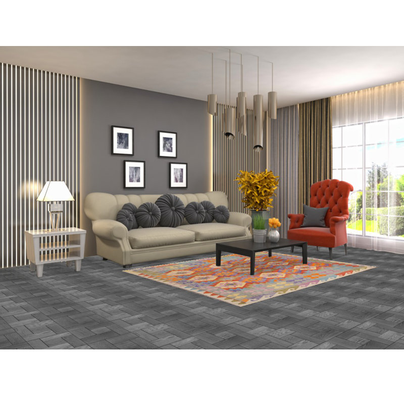 Tapis en laine South Western Kilim 5 x 7