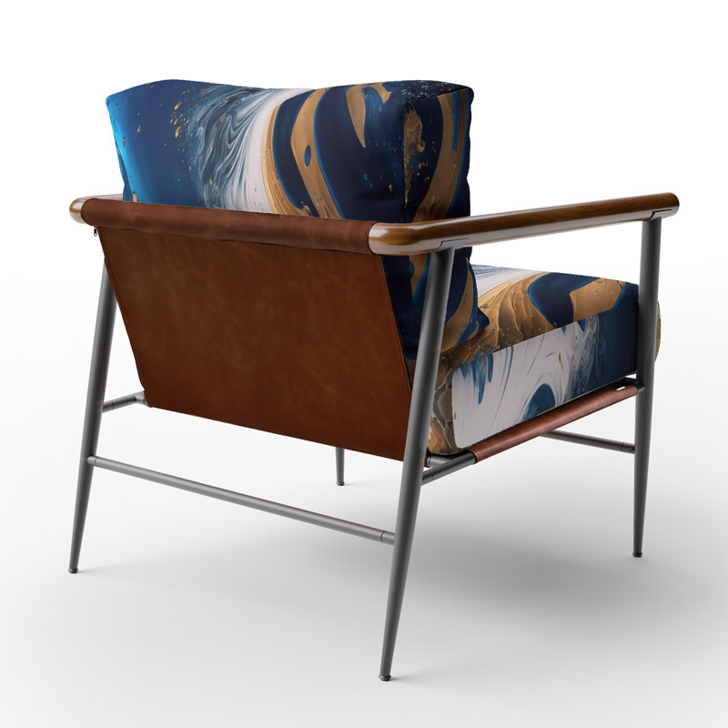 Chaise avec accoudoirs rembourrée Ice Paint Splash III, Noir