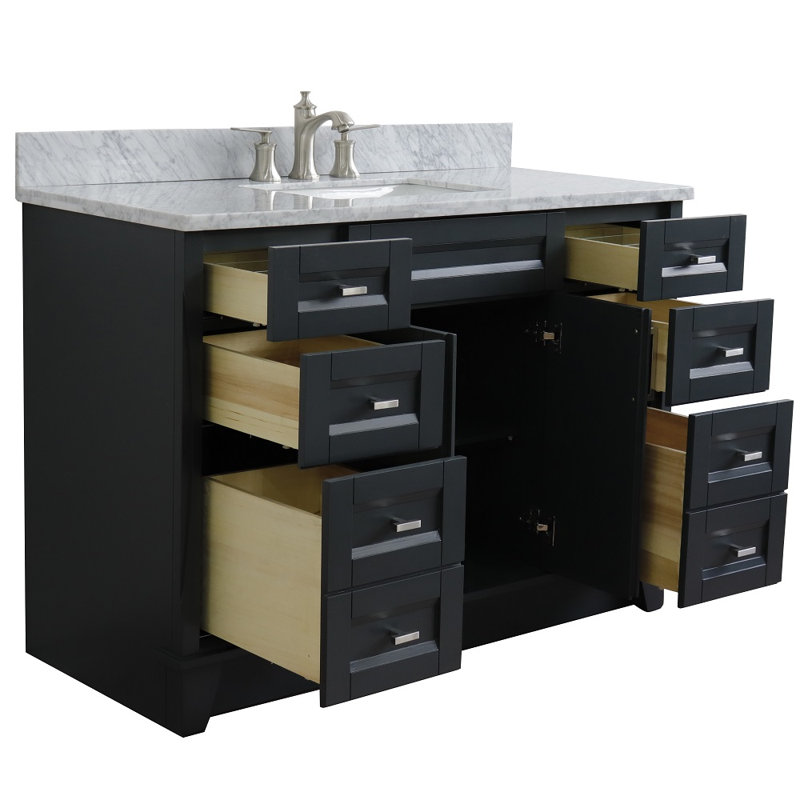 Rosenberry 49'' Single Bathroom Vanity with Carrara Marble Top