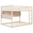 Full over Full Bunk Bed with Integrated Shelving, Color-Changing Lights and Pegboard, Beige-2143459927