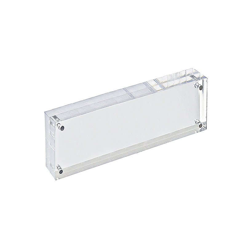 Clear Acrylic 11" x 3" Magnetic Photo Frame Block