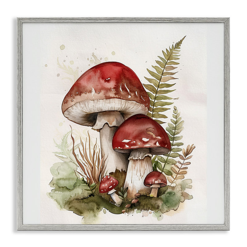 Art de giclée champignon forêt enchantée par Lazar Studio, Estampe numérique Farmhouse, H 17 po x l 17 po