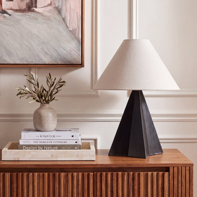 Renzo 21.5" Table Lamp, Antique Black