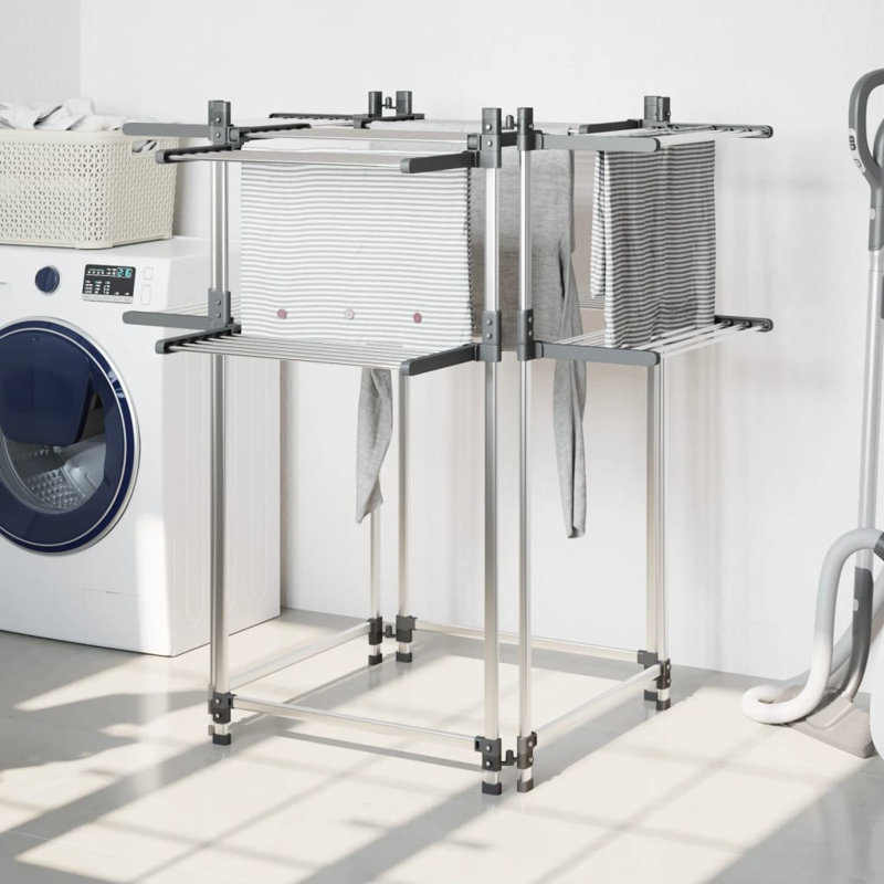 Portemanteaux à linge autoportant pliable en aluminium 42,1 x 42,1 x 47,2 po