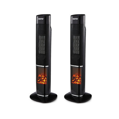 GEEPAS Oscillating Digital Tower Heater With 3D Flame