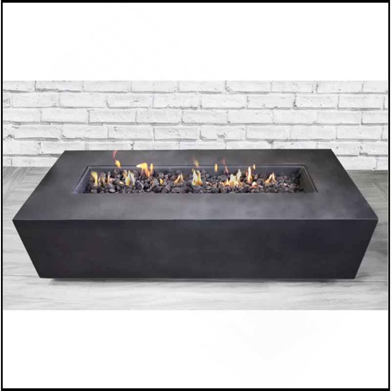 Concrete Propane Outdoor Fire Pit Table, Charcoal
