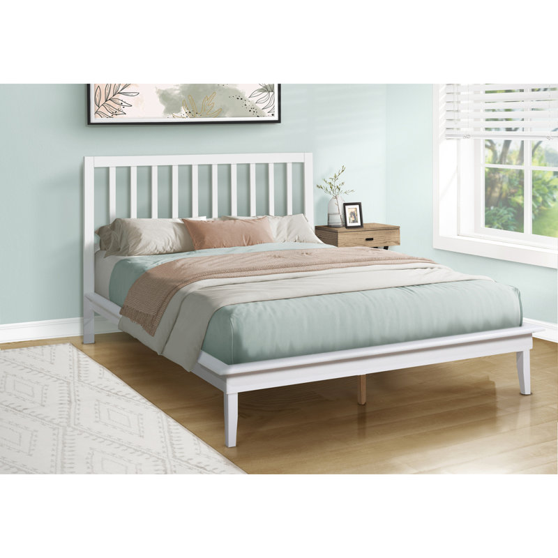 Modern Platform Bed, White