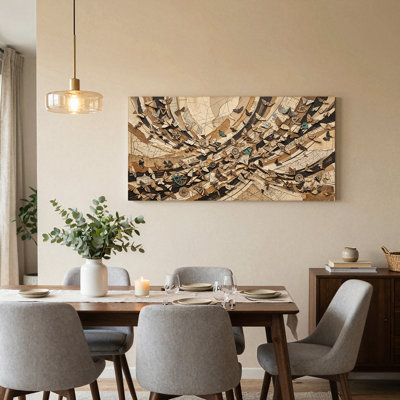 Art mural rétro sur toile, papillons et boussole