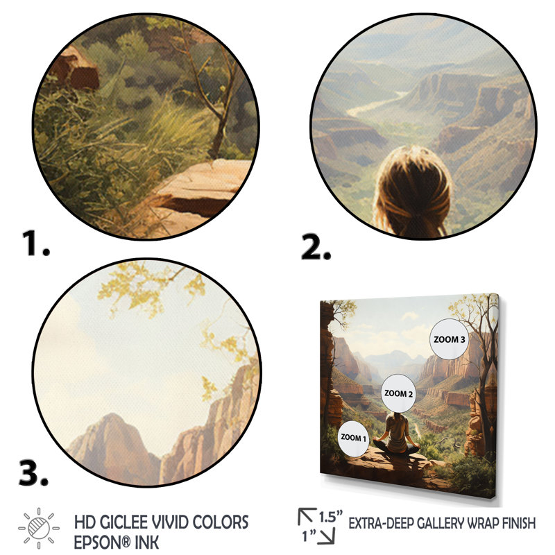 Gold Framed Yoga in Nature Canvas Print, 16" x 16"