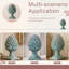 Sculpture décorative en forme d'artichaut en oxyde de magnésium, finition vieillie, statue d'ornement pour jardin intérieur et extérieur