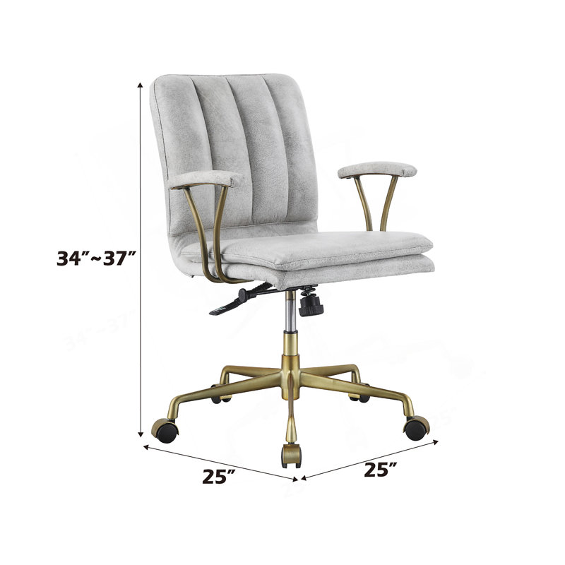 Chaise de bureau en cuir Damir