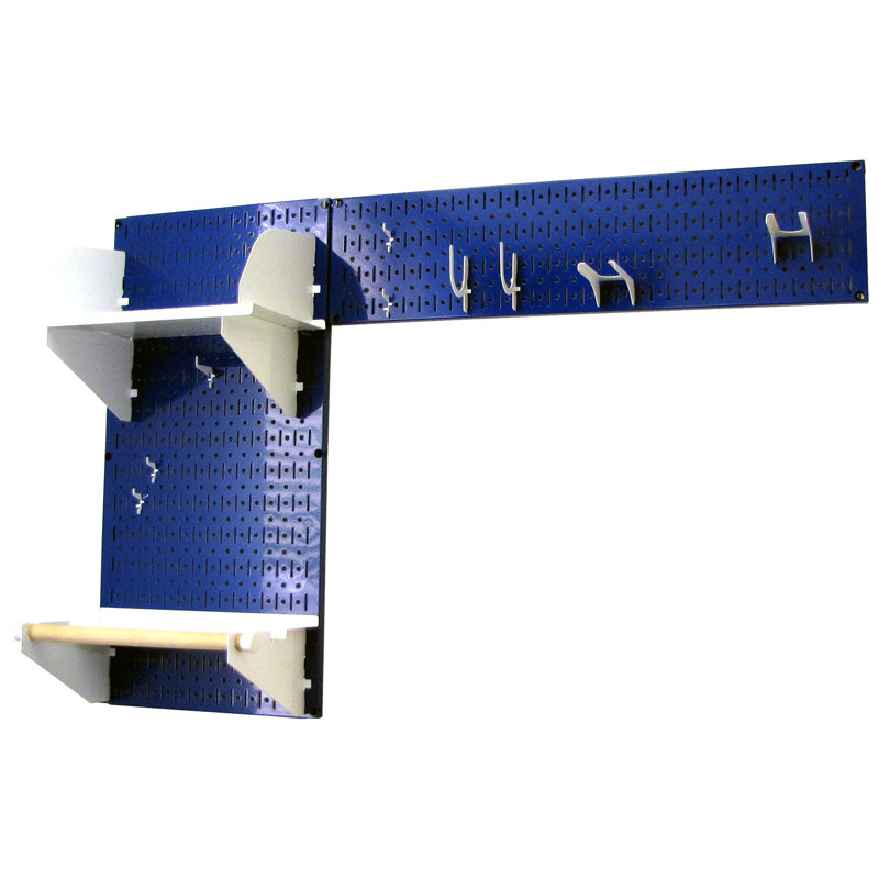Pegboard Garden Tool Board Organizer, Blue / White