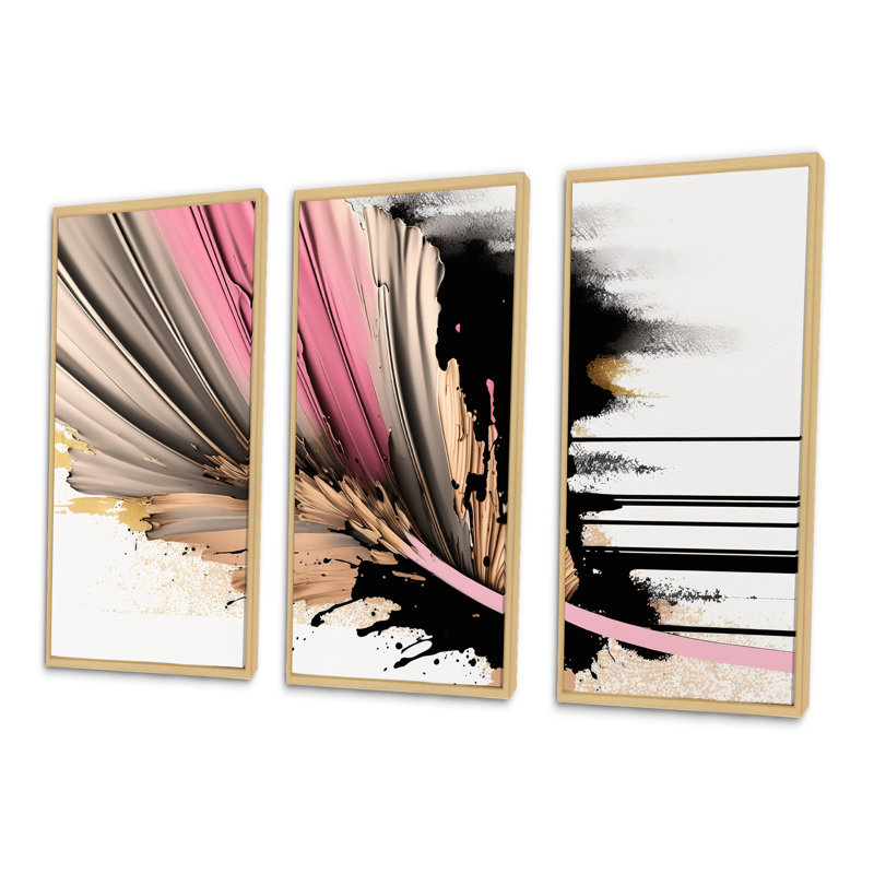 «Abstract Geode Peinture I», reproduction de 3 pièces, Naturel, H 32 po x l 48 po x P 1 po