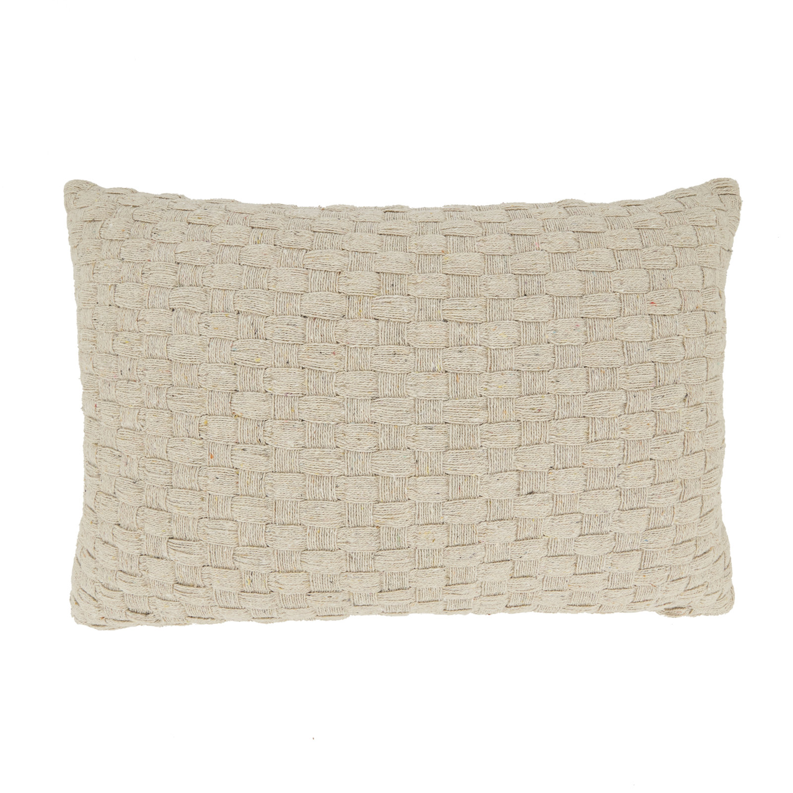 Textured Waffle Weave Pillow, Polyester, Ivory