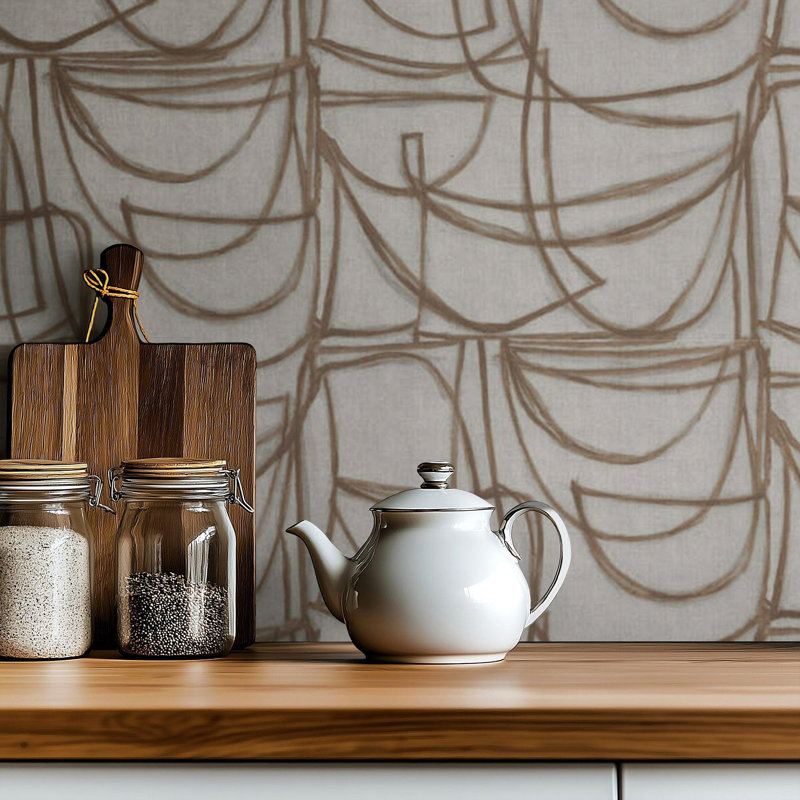 Limitless Small - Papier peint par Norman Wyatt Home, Estompé, Faux Grasscloth, Non-Pasted