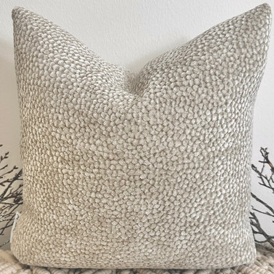 Abstract Beige Square Throw Pillow Cover