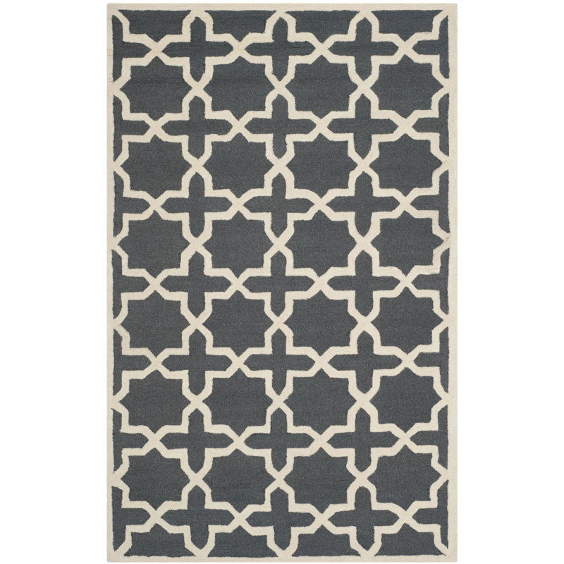 Igna Hand Tufted Wool Geometric Rug, Rectangle 5' x 8'