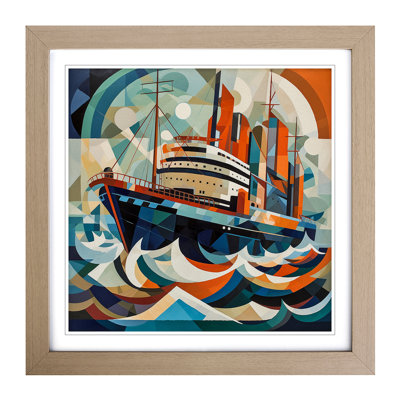 Ship On The Ocean Constructivism - Single Picture Frame Print on Wood