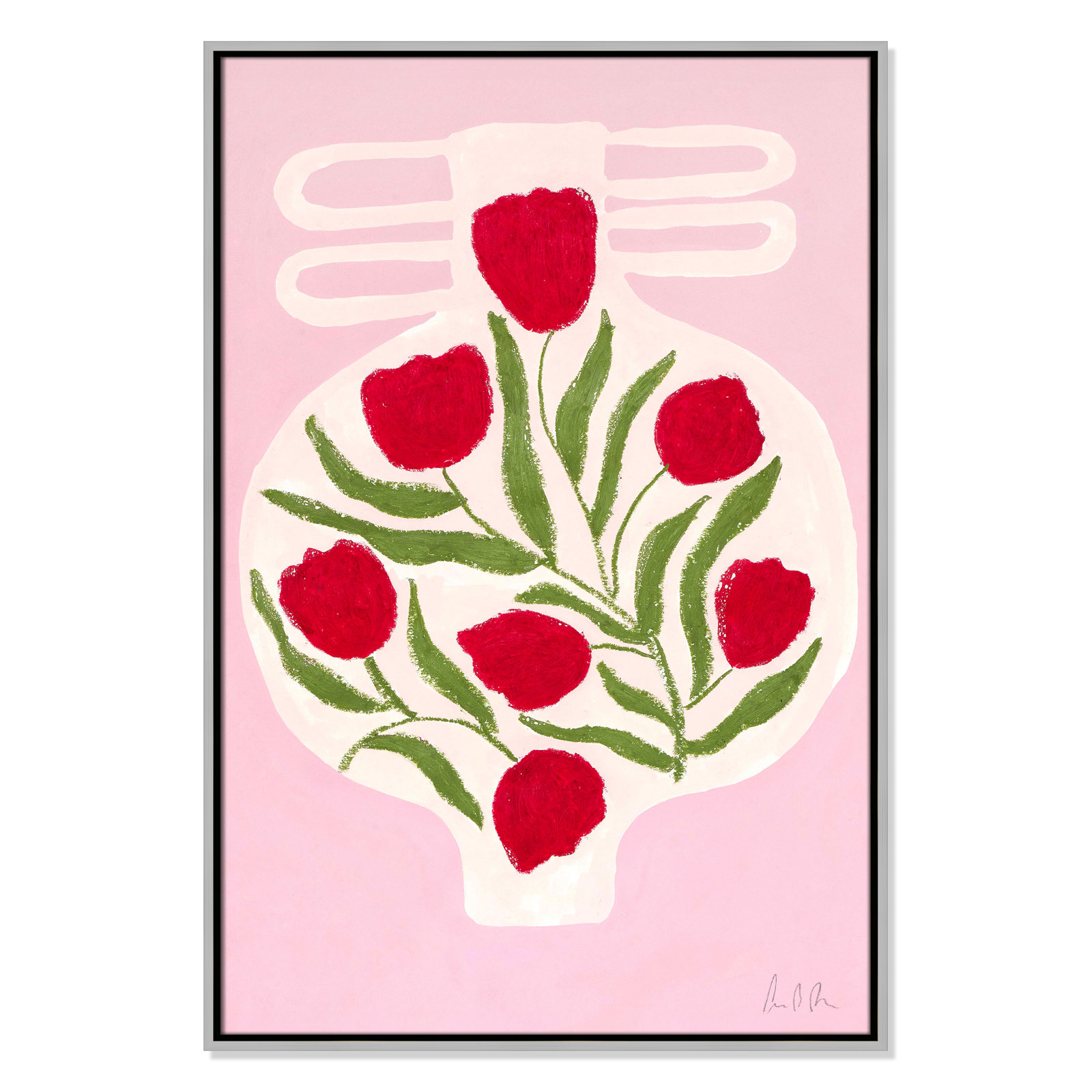 Vase No. 02 Print by Camilla Bergqvist, Silver, 37.5" H x 25.5" W